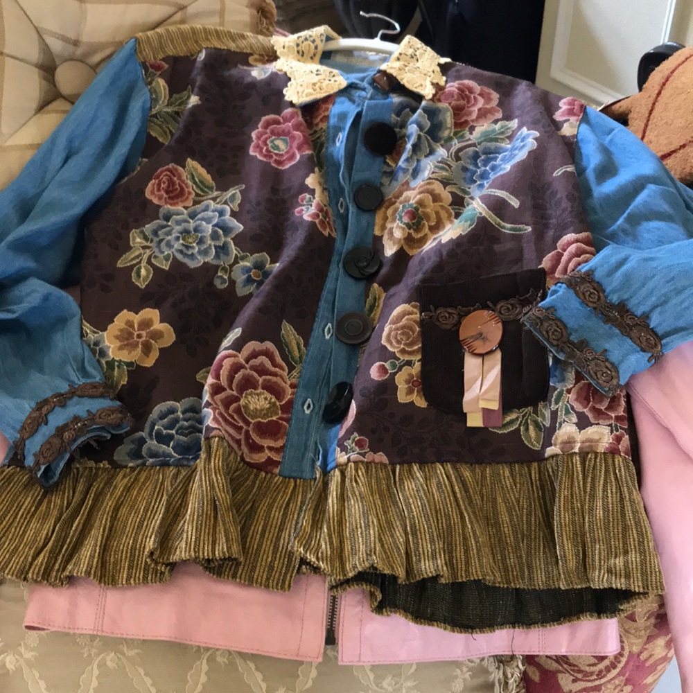 Embellished jean jacket shirt